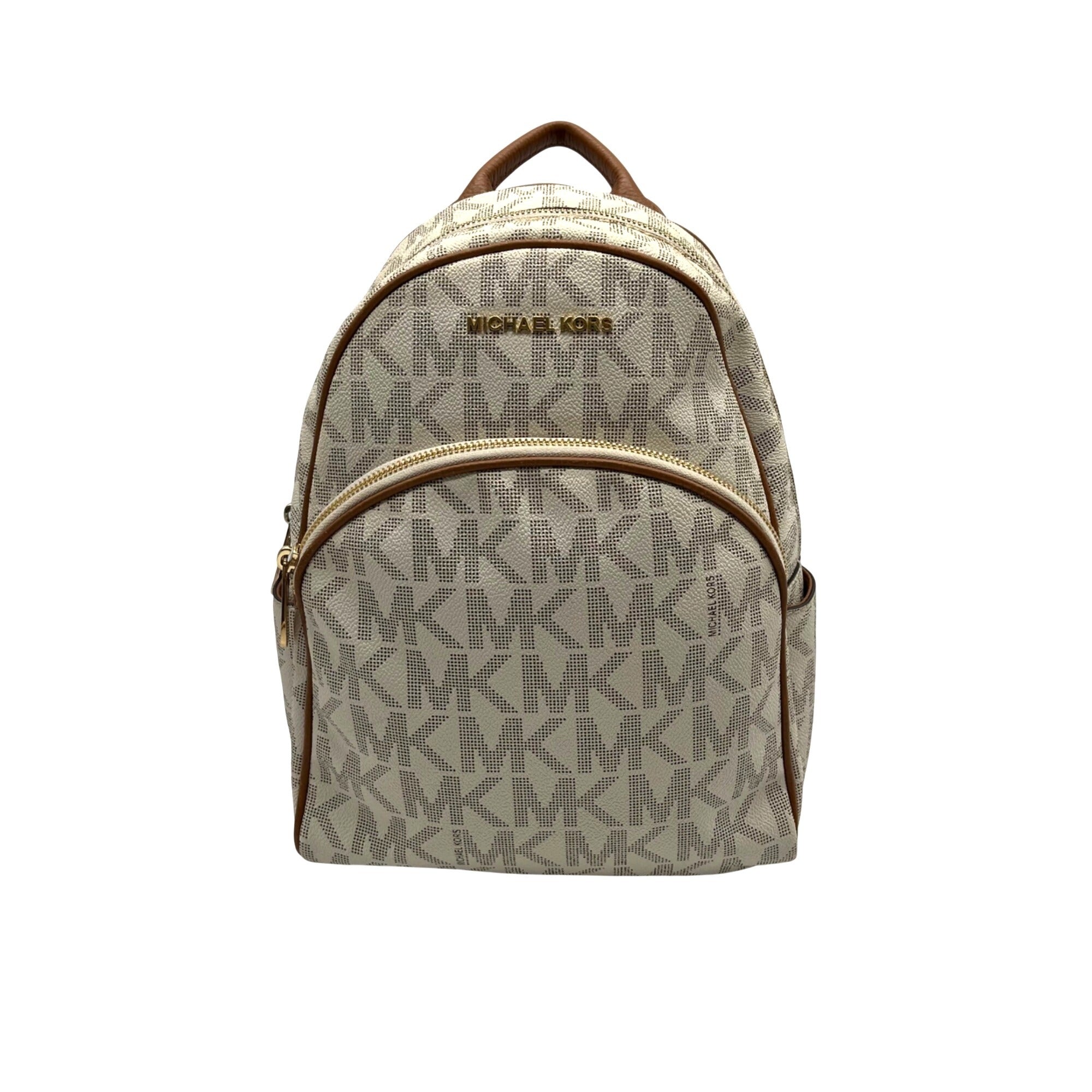 Michael Kors Cream Monogram Print Abbey Backpack