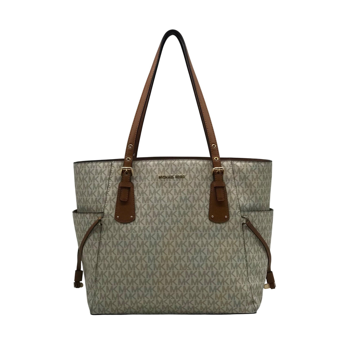 Michael Kors Cream Signature Coated Canvas Tote Bag