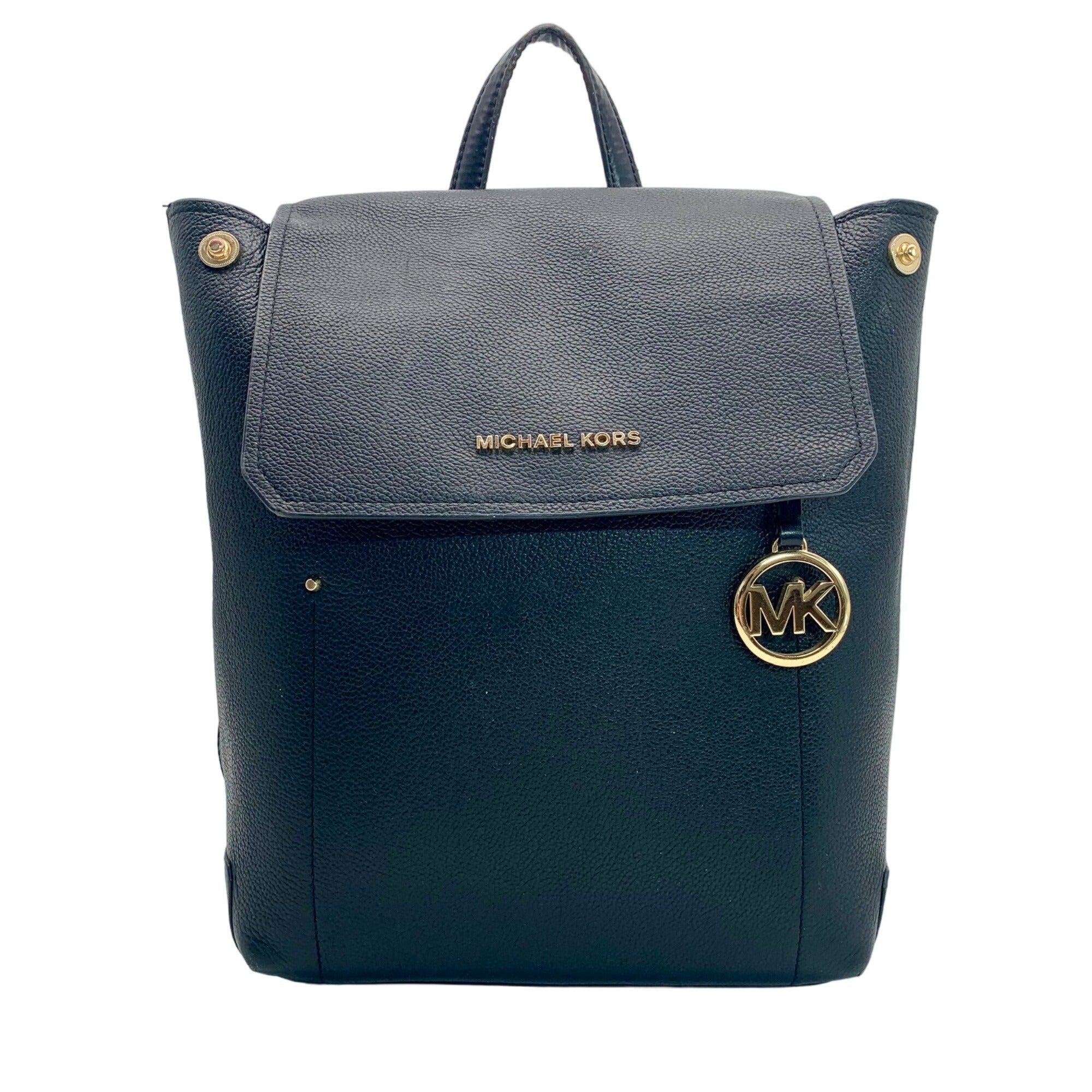 Michael Kors Hayes Black Pebbled Leather Backpack