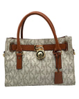 Michael Kors Ivory Monogram Canvas Hamilton Bag