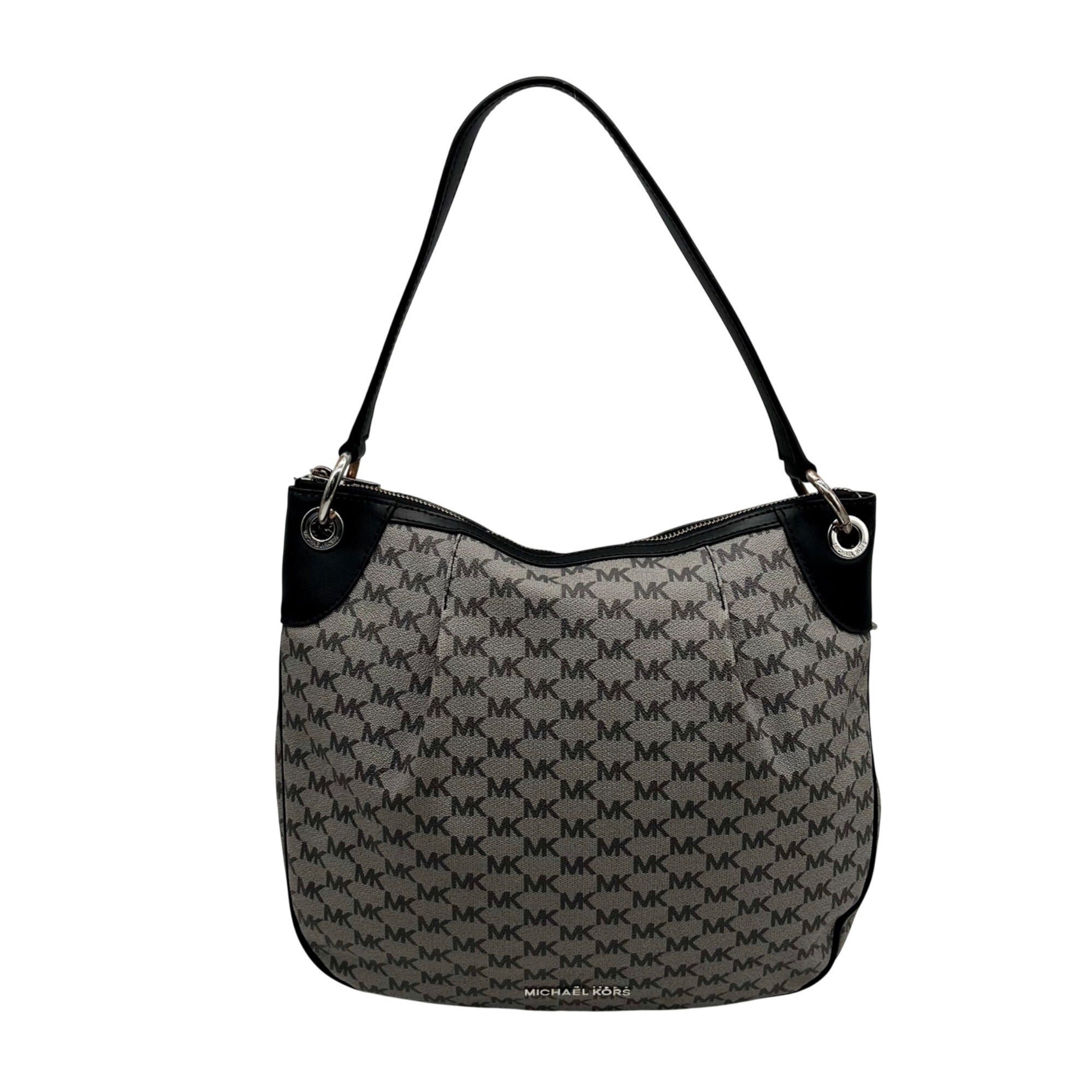 Michael Kors Jet Set Grey Coated Canvas Shoulder Bag