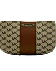 Michael Kors Khaki Coated Canvas And Leather Belt Bag