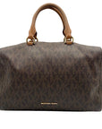 Michael Kors Large Brown Monogram Coated Canvas Kirby Satchel