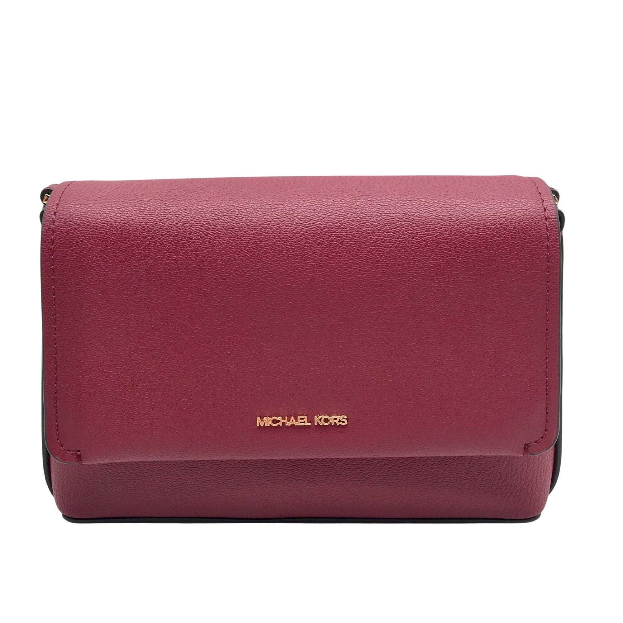 Michael Kors Mulberry Leather Small Nessa Messenger Crossbody Bag