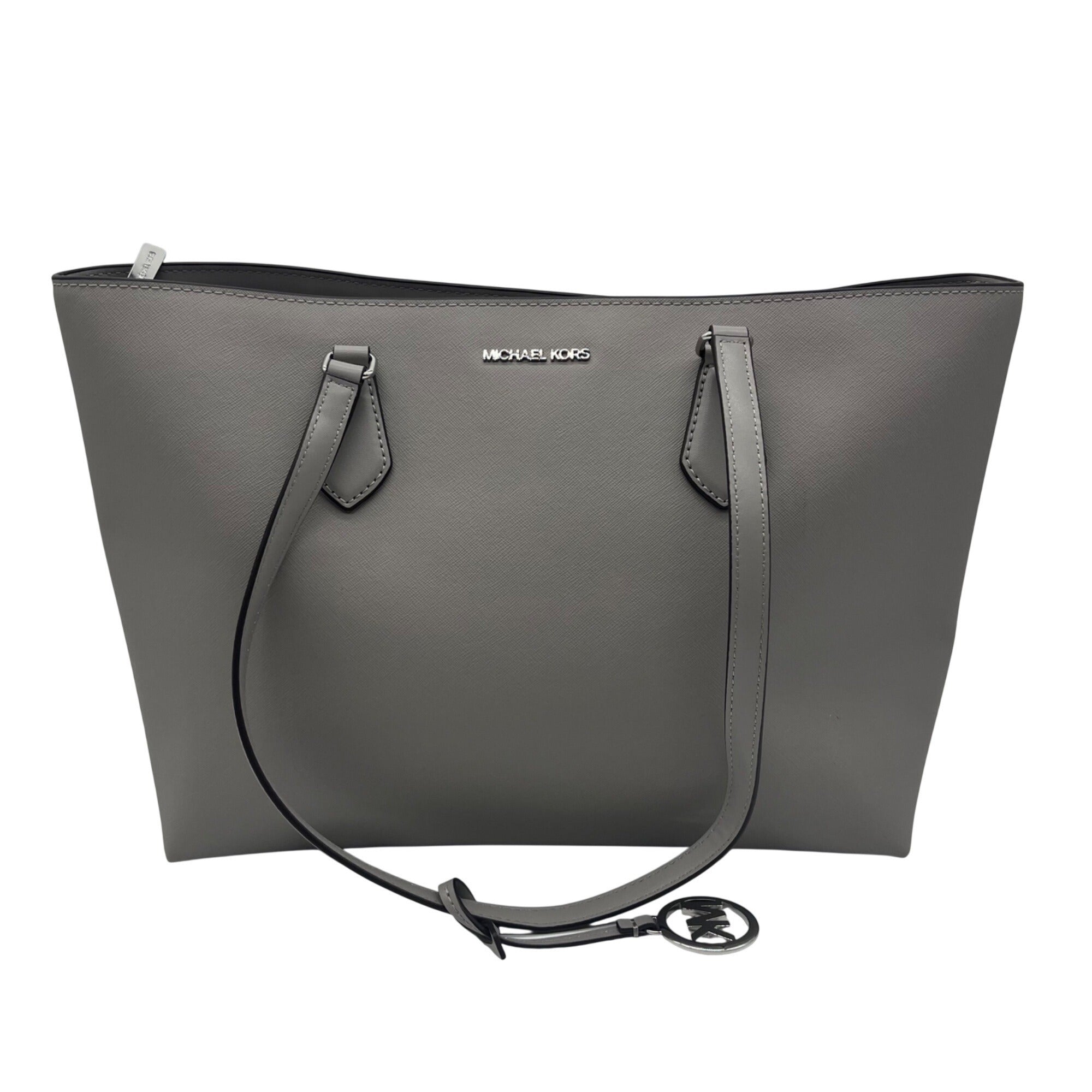 Michael Kors Pearl Grey Coated Canvas Sheila Tote