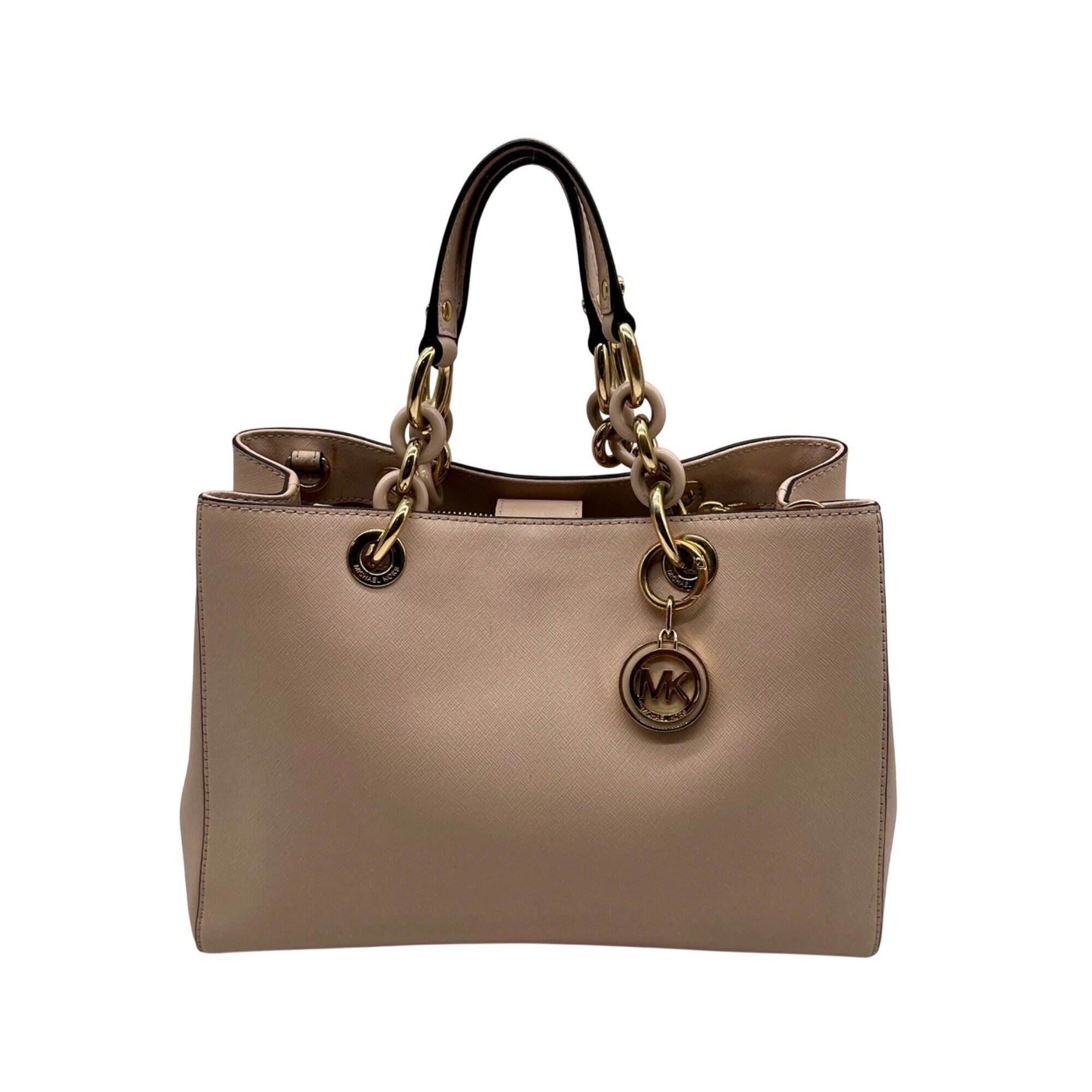 Michael Kors Pink Saffiano Leather Cynthia Satchel Bag