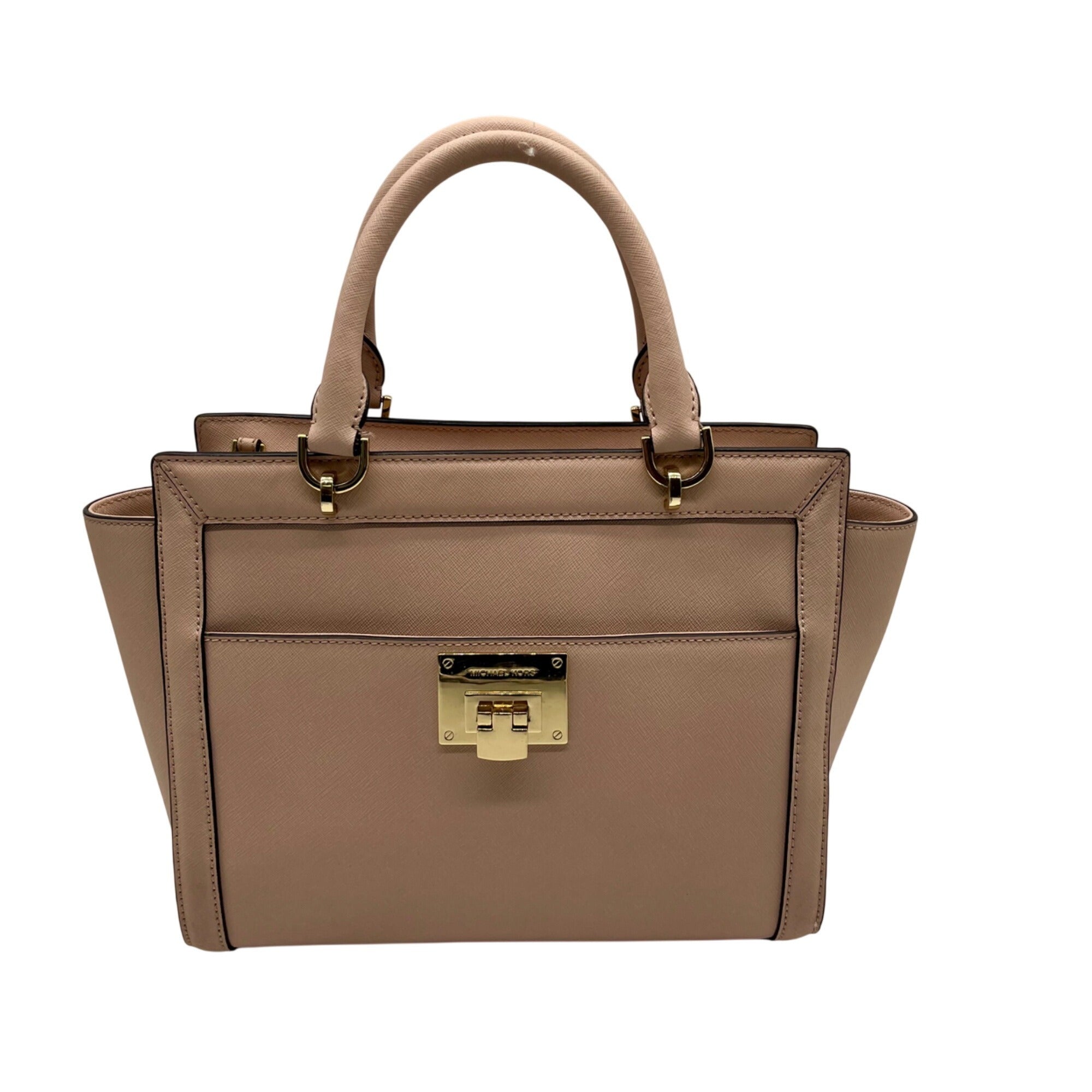 Michael Kors Pink Saffiano Leather Tina TZ Satchel Bag