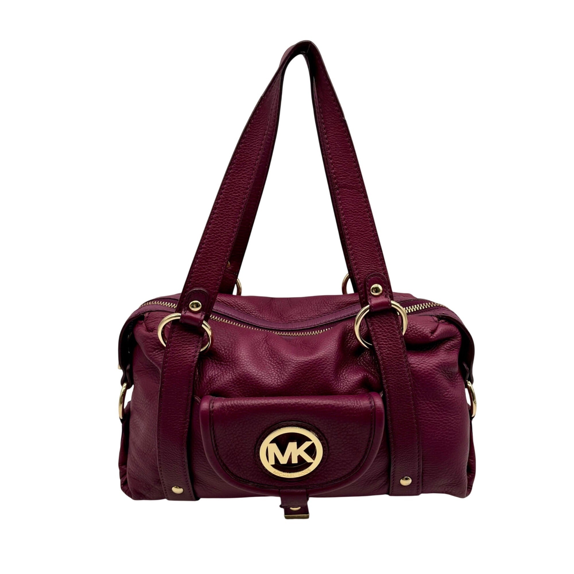 Michael Kors Plum Pebbled Leather Satchel