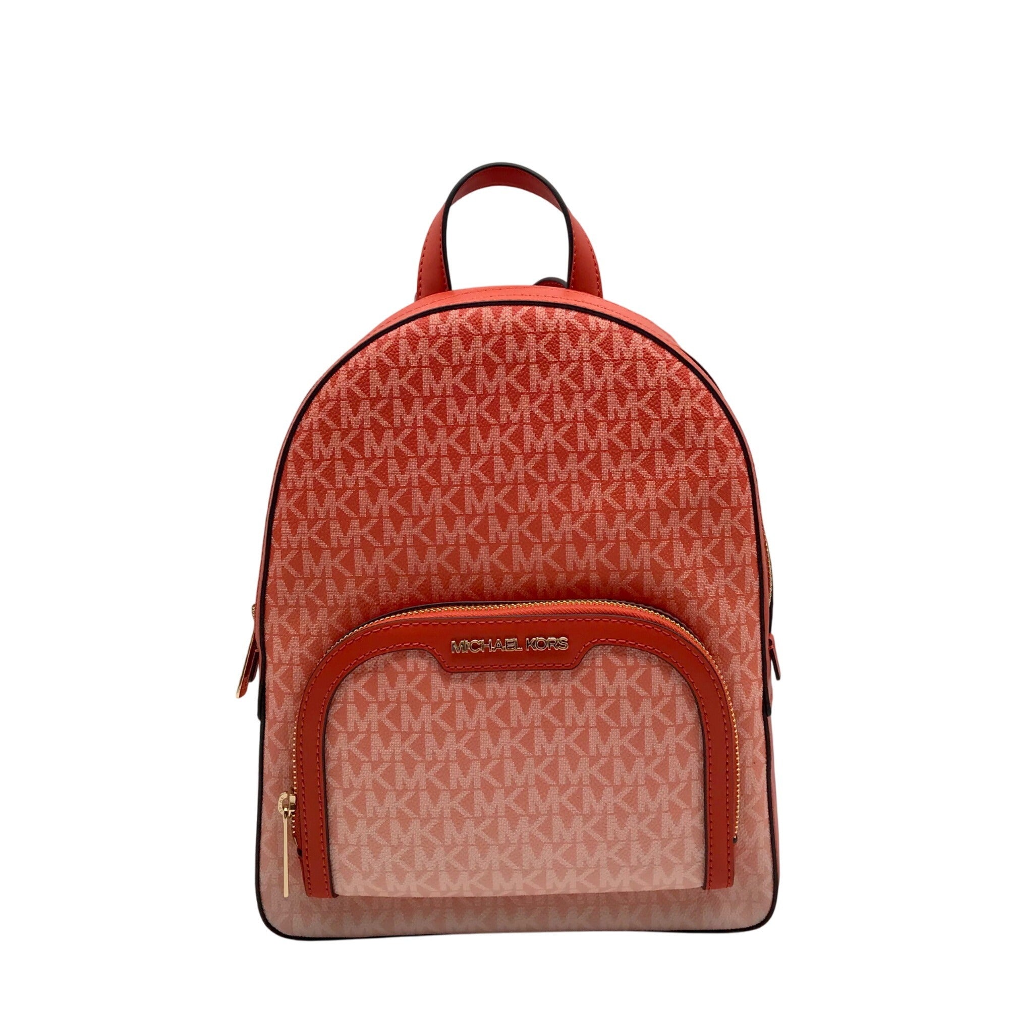 Michael Kors Red Clay Jaycee Zip Pocket Backpack Bag