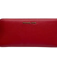 Michael Kors Red Pebbled Leather Jet Set Continental Wristlet 