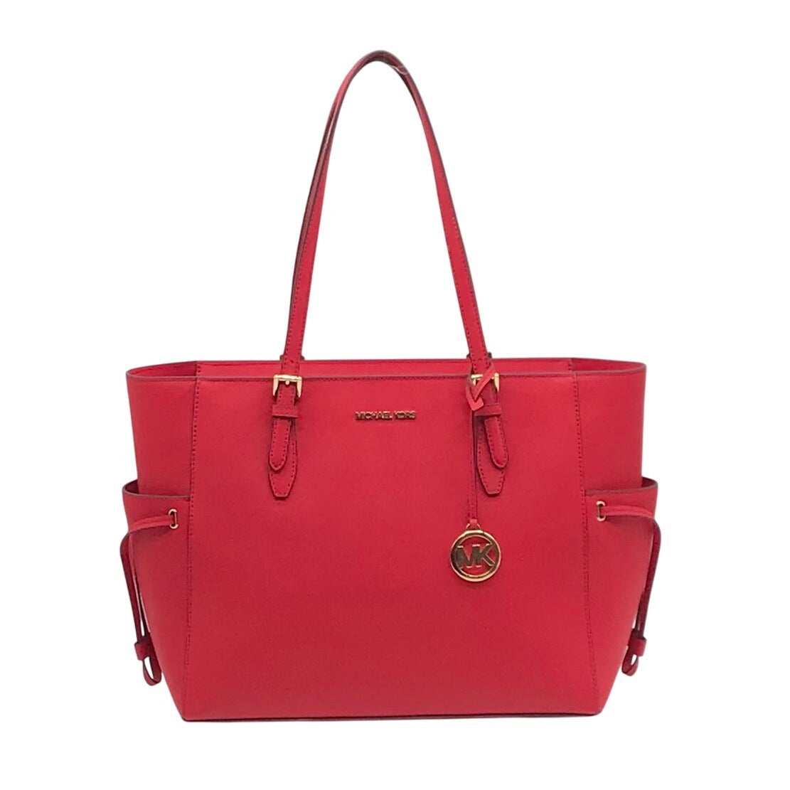 Michael Kors Red Saffiano Leather Large Gilly Tote And Wallet 