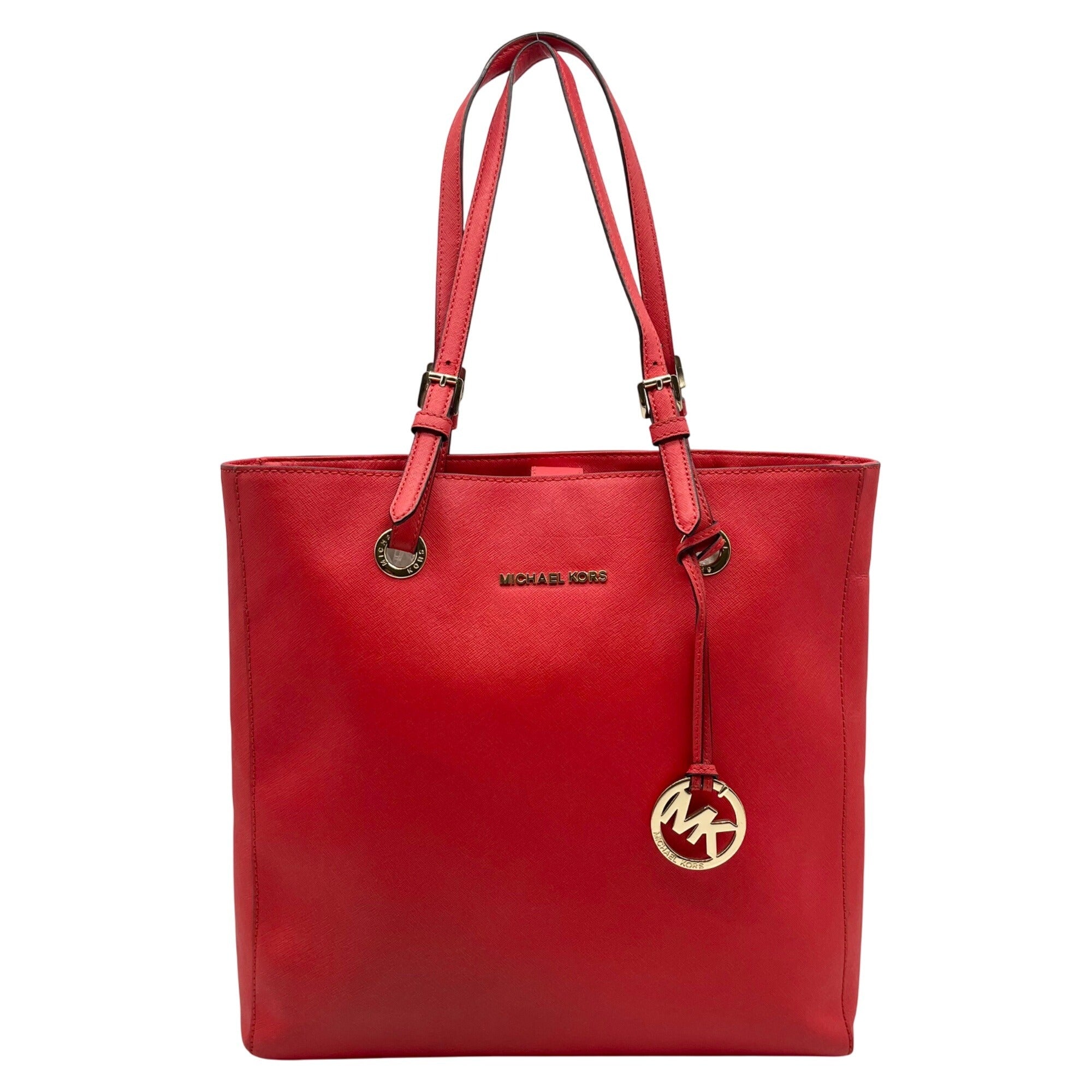 Michael Kors Red Saffiano Leather  Tote Bag 