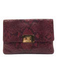 Michael Kors Red Snake-Embossed Leather Shoulder Bag