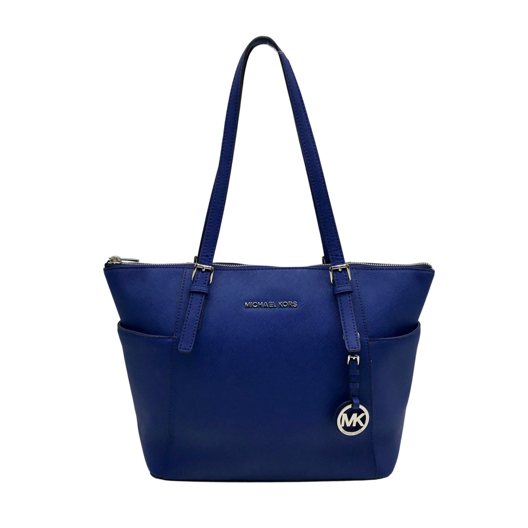 Michael Kors Royal Blue Saffiano Leather Jet Set Travel Tote Bag