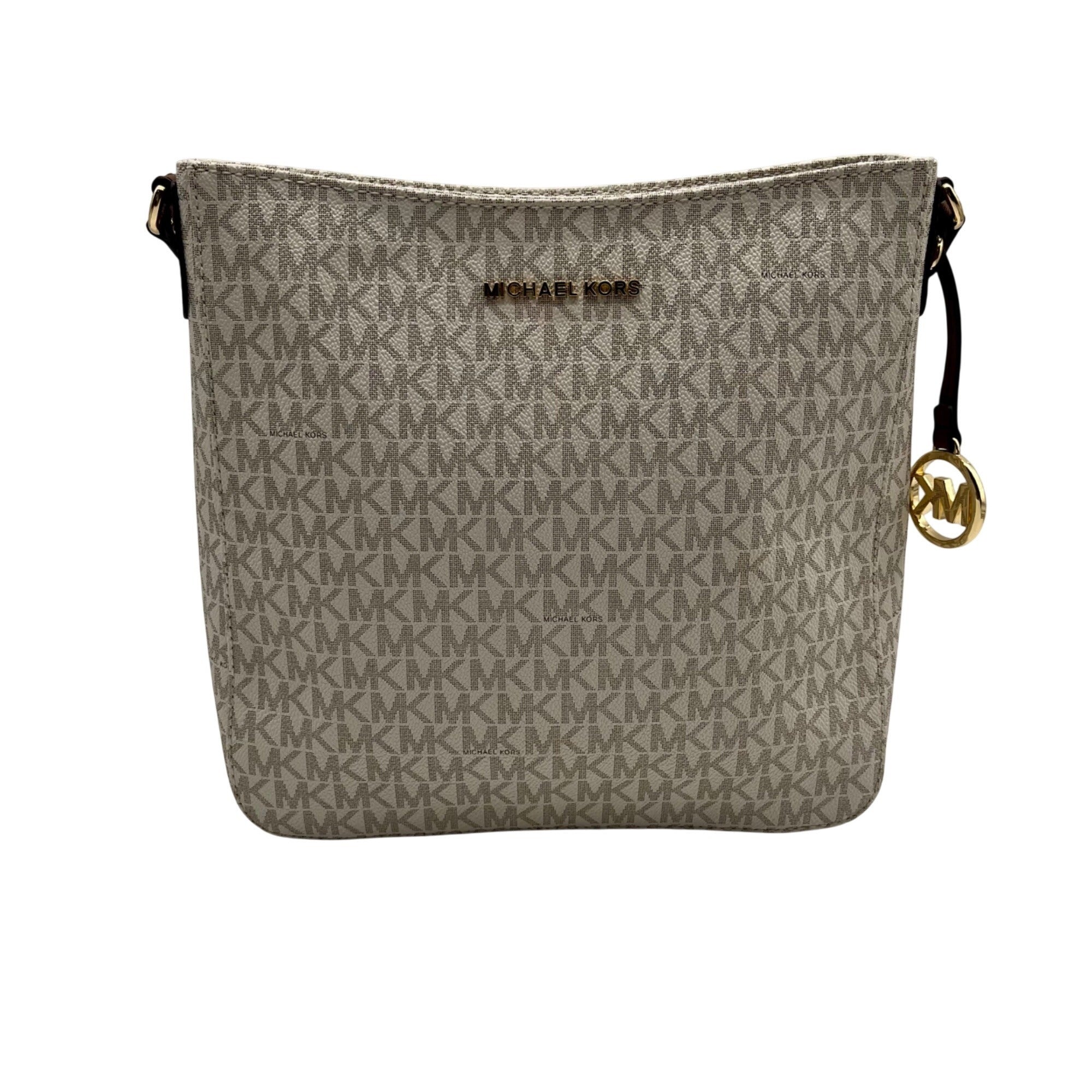 Michael Kors Vanilla Leather Jet Set Messenger Bag