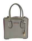 Michael Kors White Mercer Rainbow Trim Crossbody Tote