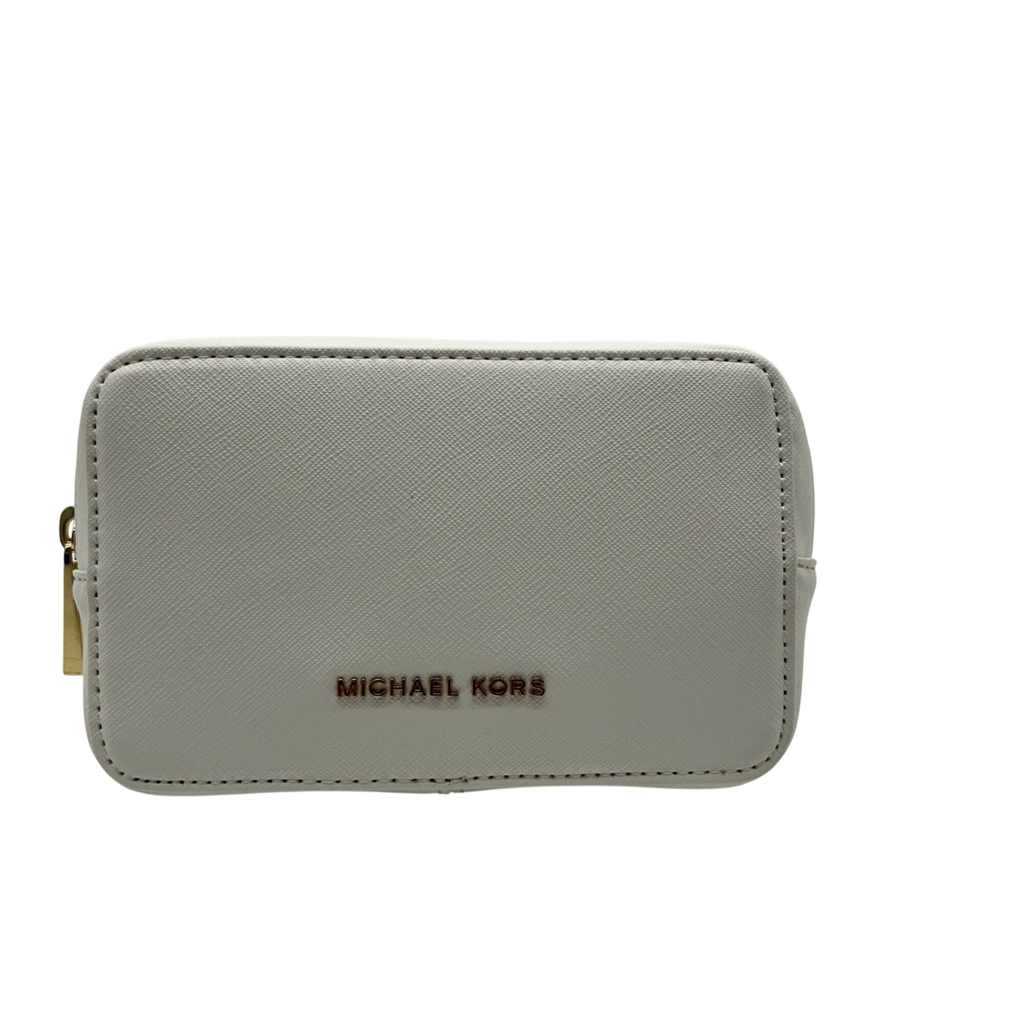 Michael Kors White Saffiano Leather Waist and Crossbody Bag