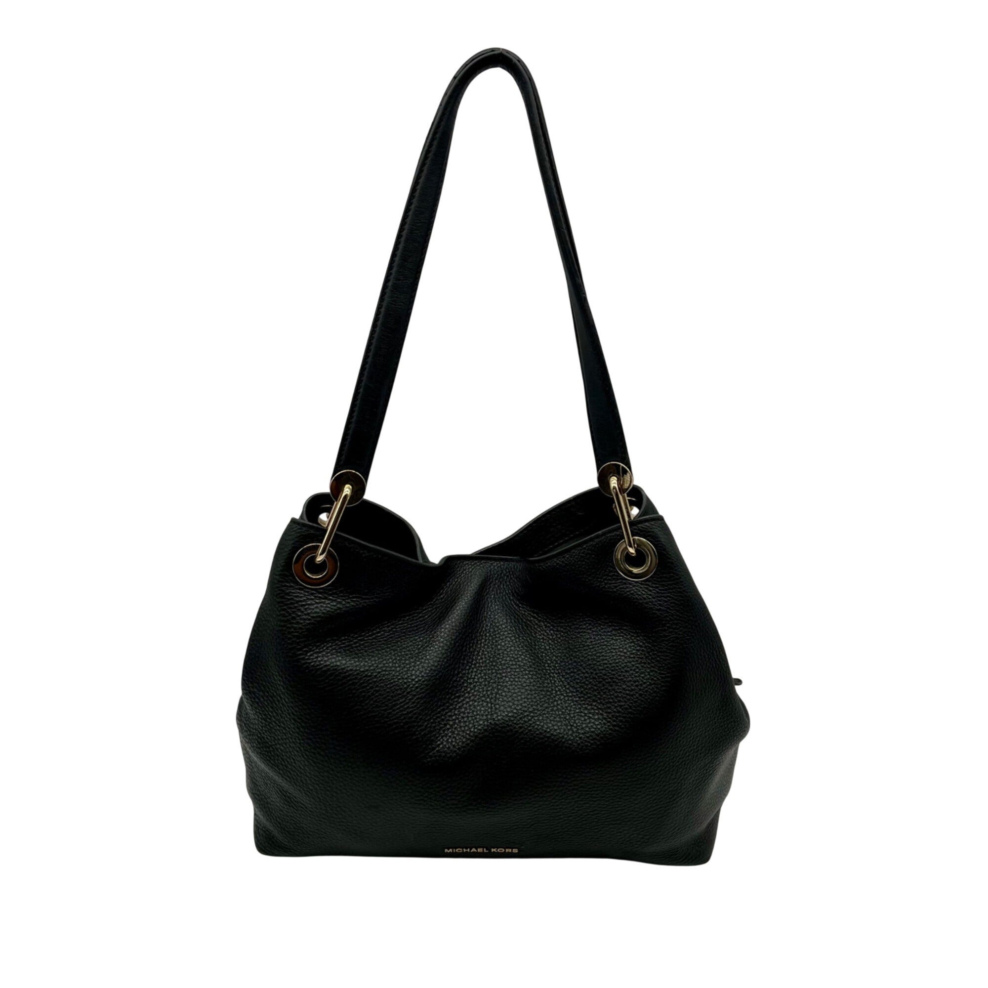 Micheal Kors Black Pebbled Leather Hobo Shoulder Bag