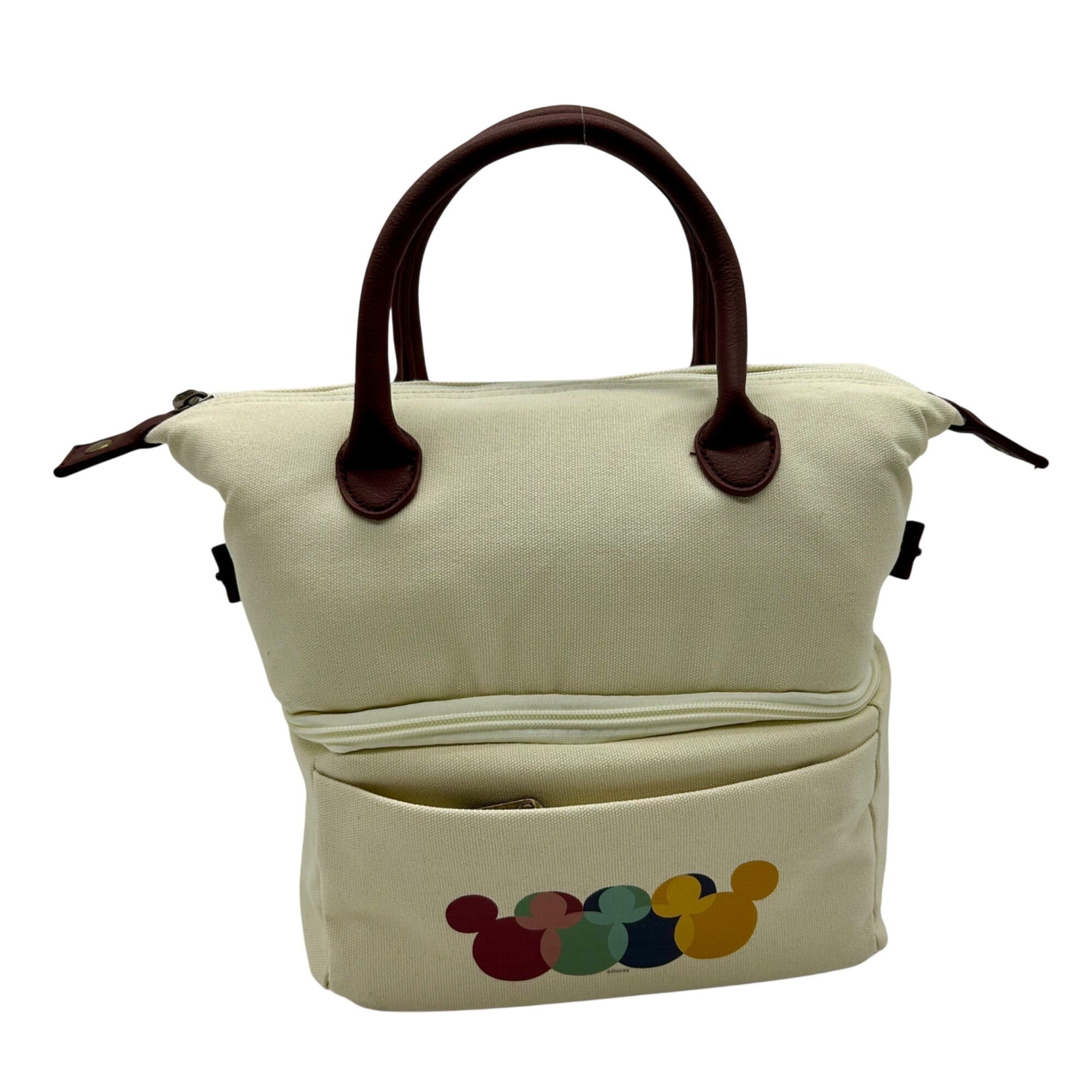 Mickie Beige Fabric Lunch Tote Bag