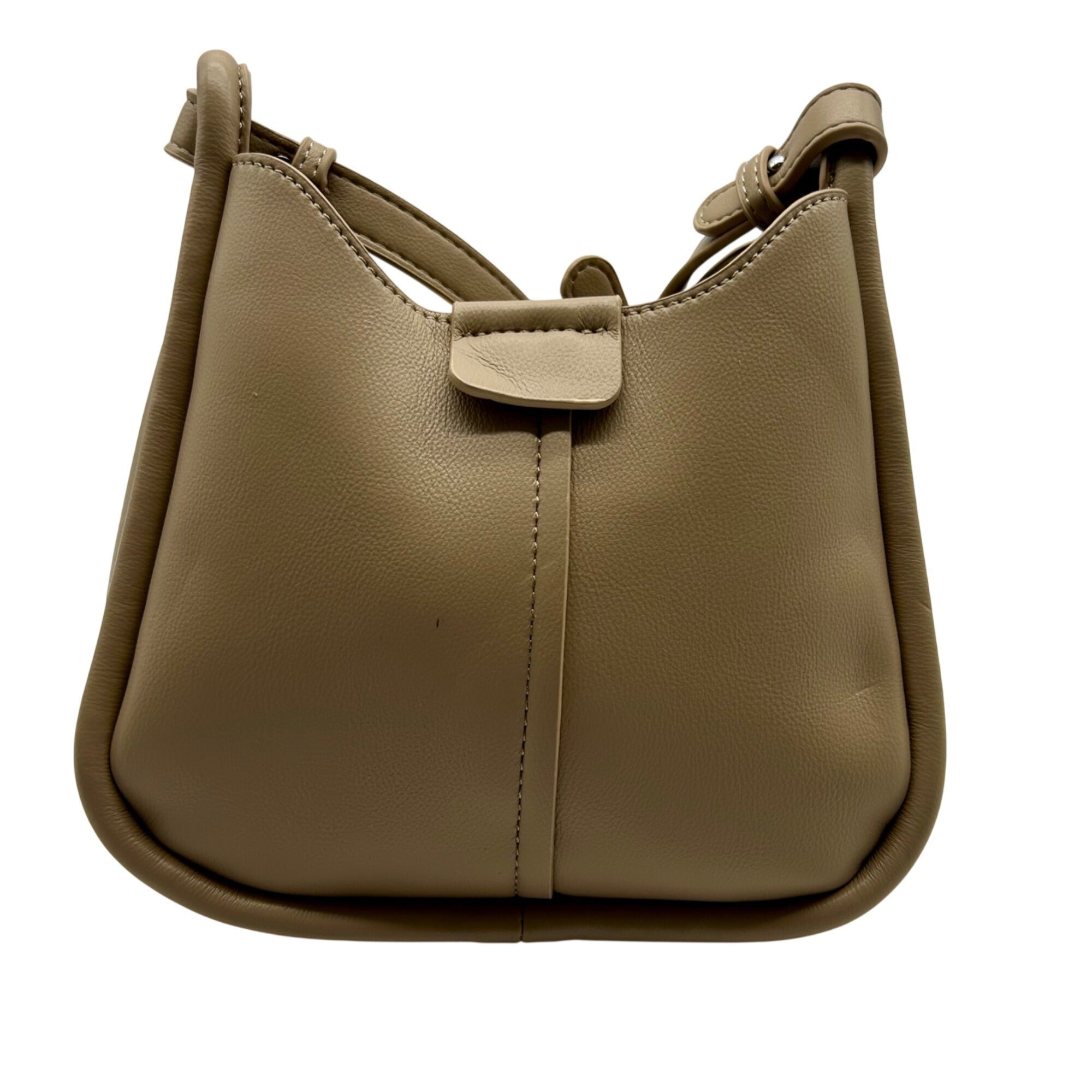 Miztique Beige Faux Leather Crossbody Bag