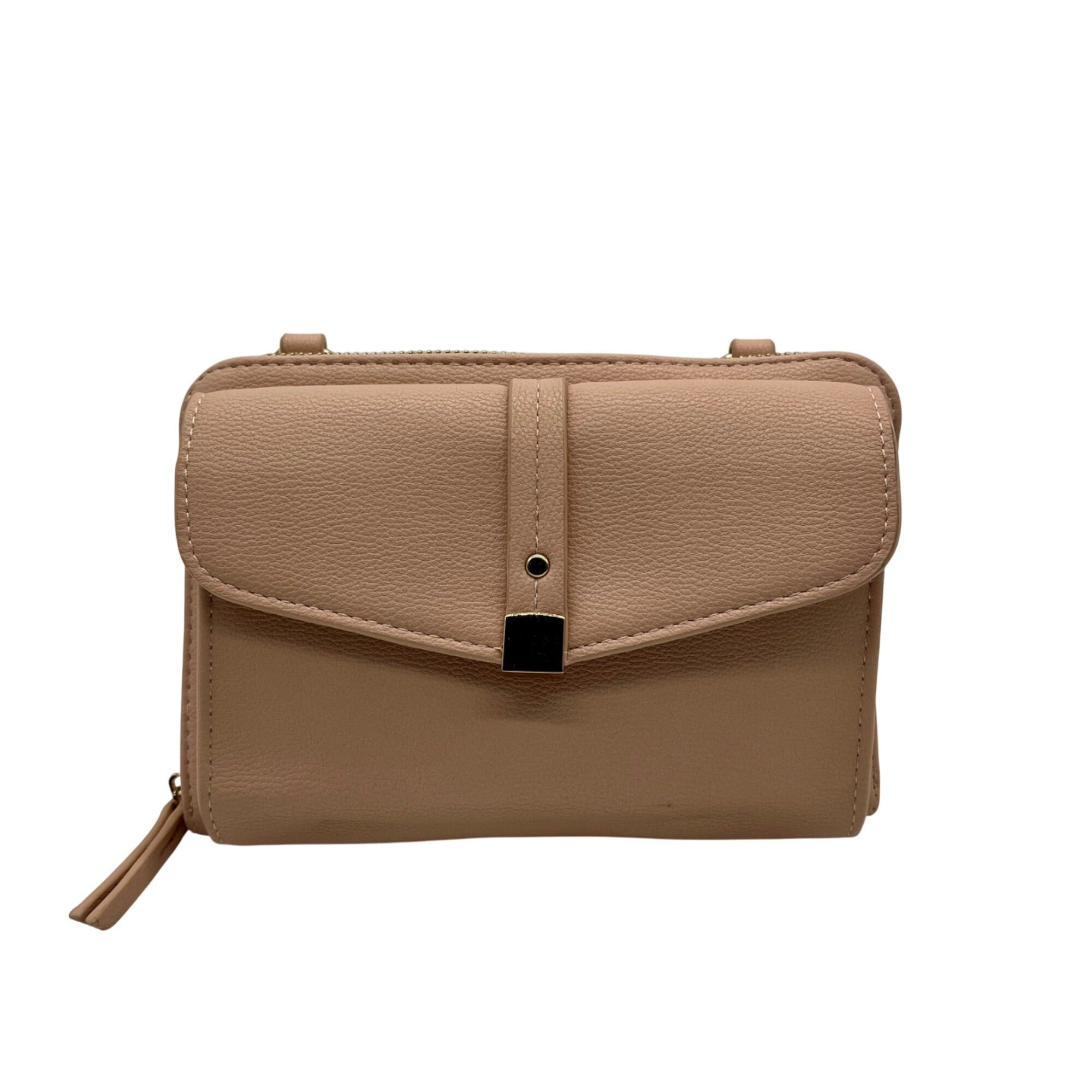 Miztique Pink Leather Crossbody Bag