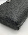 Michael Kors Black Monogram Coated Canvas Jet Set Chain Tote Bag