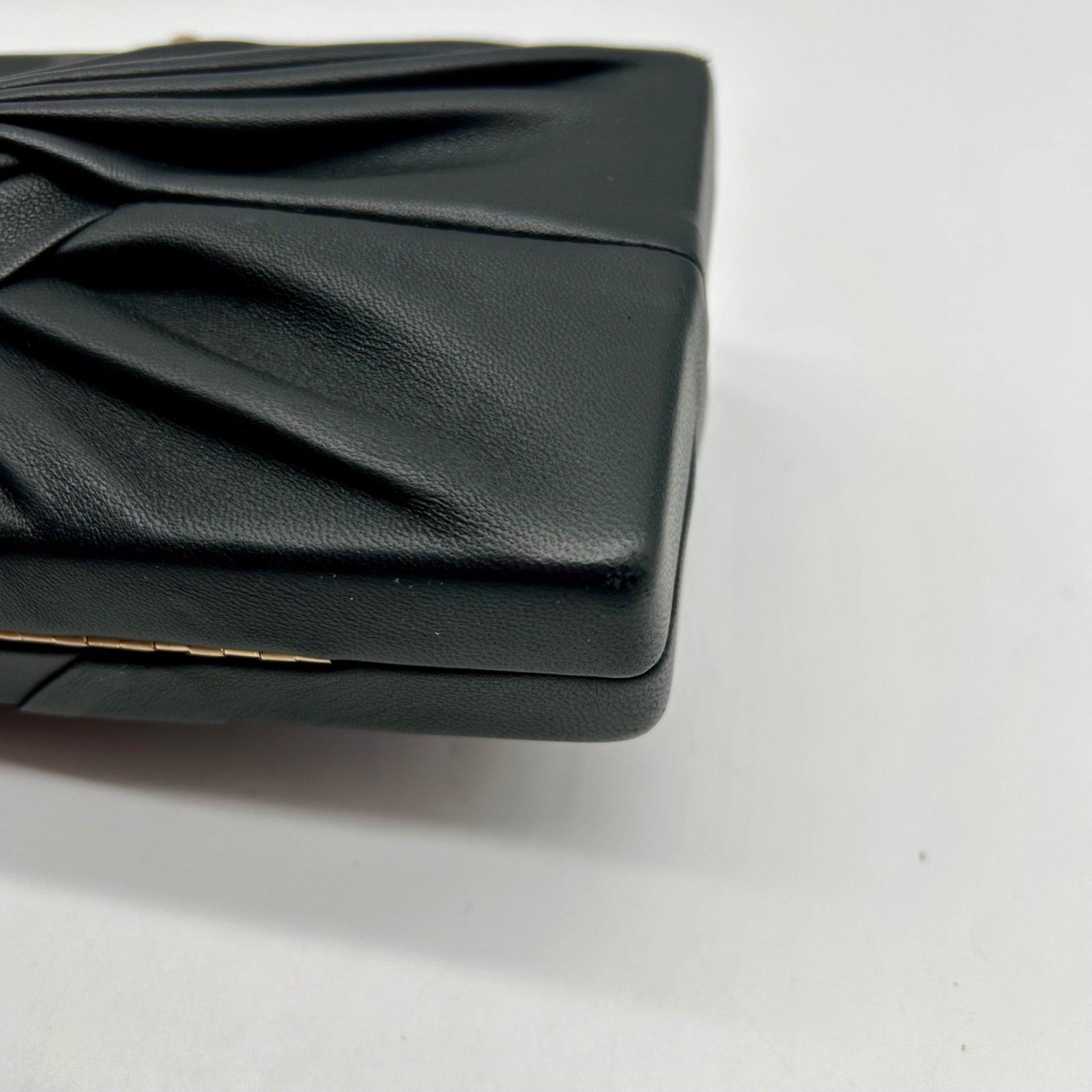 Cult Gaia Lisse Black Fabric Leather Clutch