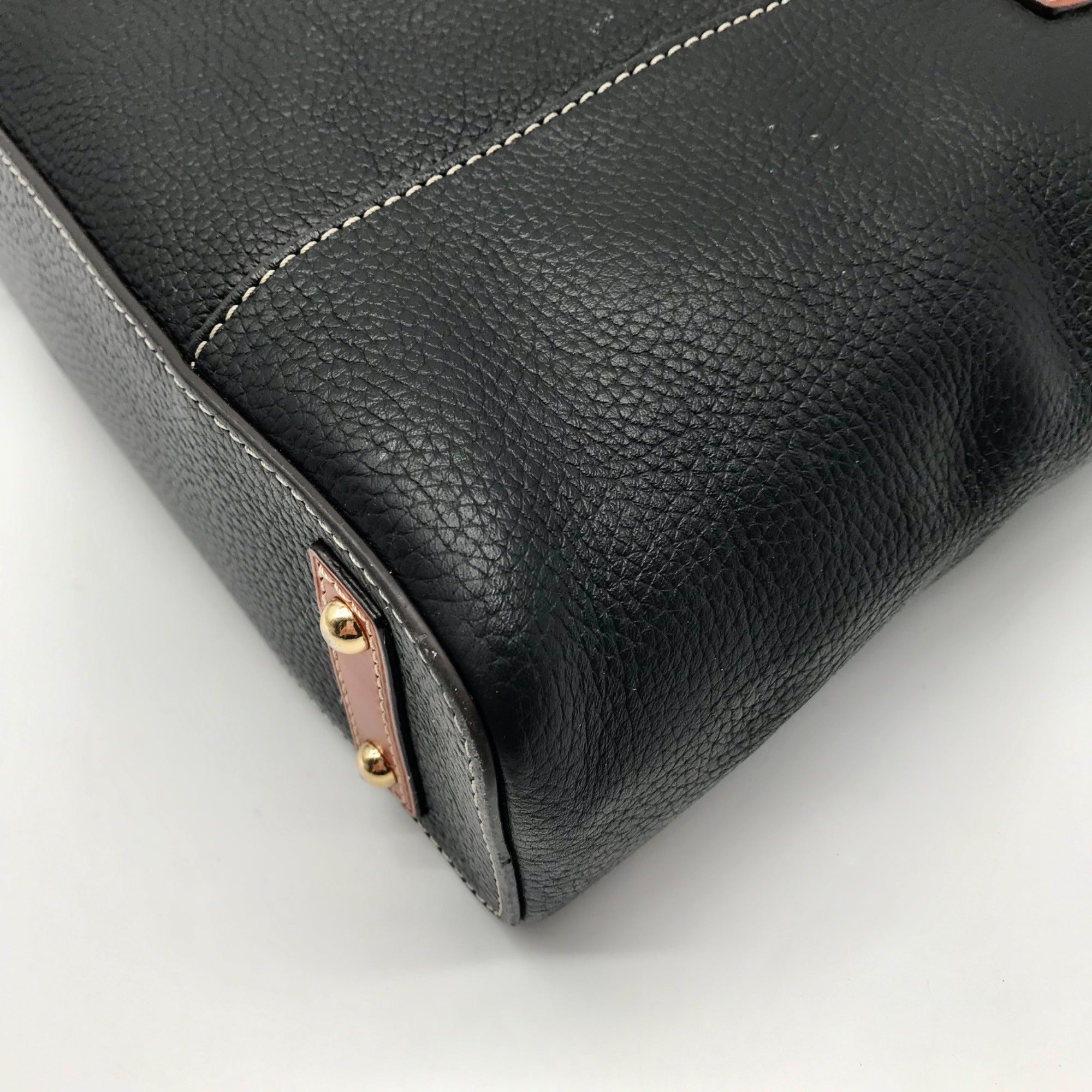 Dooney &amp; Bourke Black Pebbled Leather Small Lexington Tote Bag