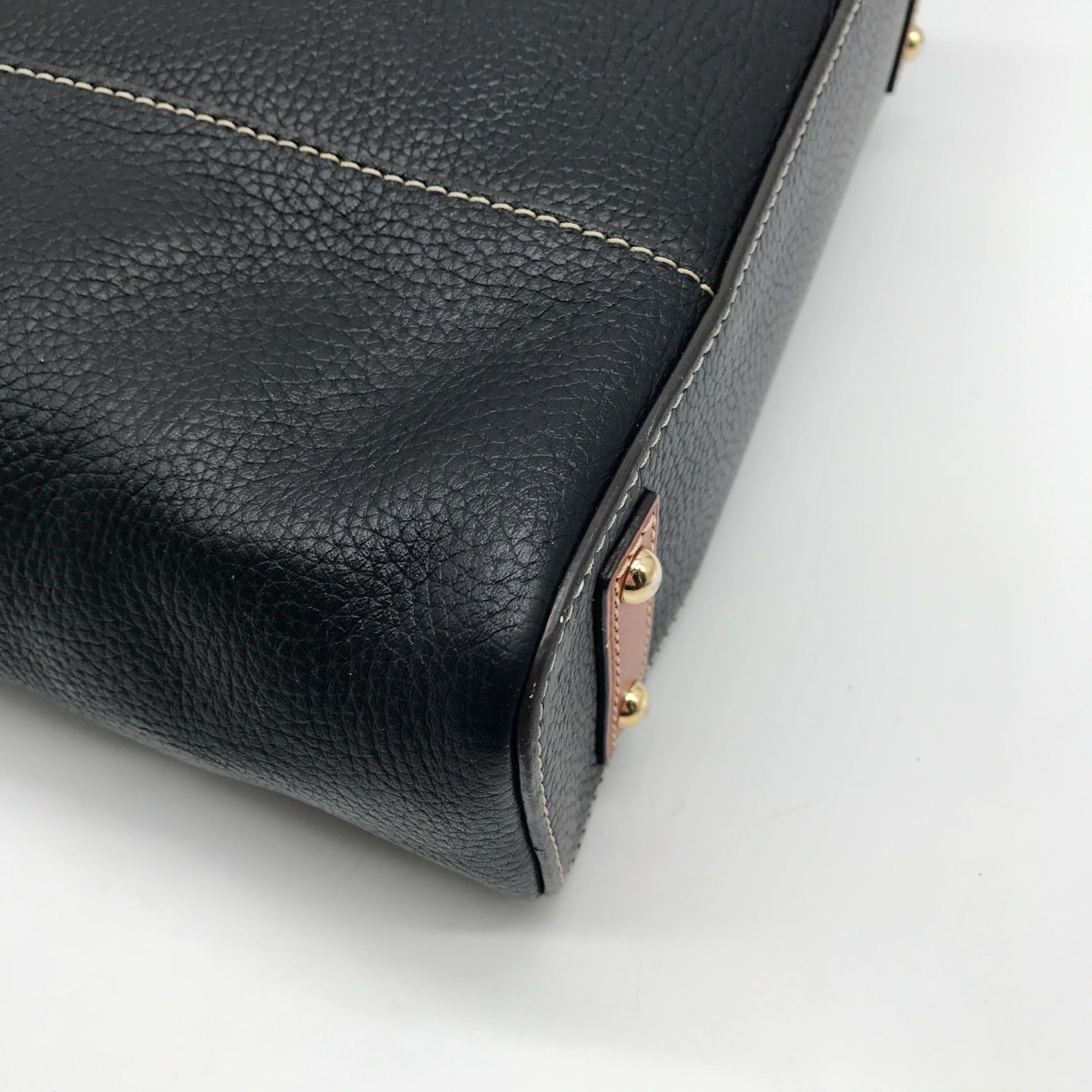 Dooney &amp; Bourke Black Pebbled Leather Small Lexington Tote Bag