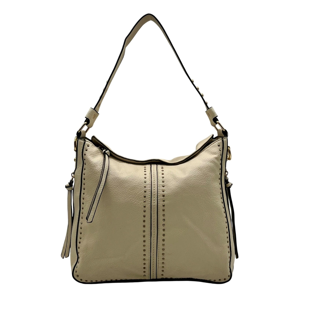 Montana West Cream Leather Shoulder Bag