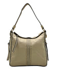 Montana West Cream Leather Shoulder Bag