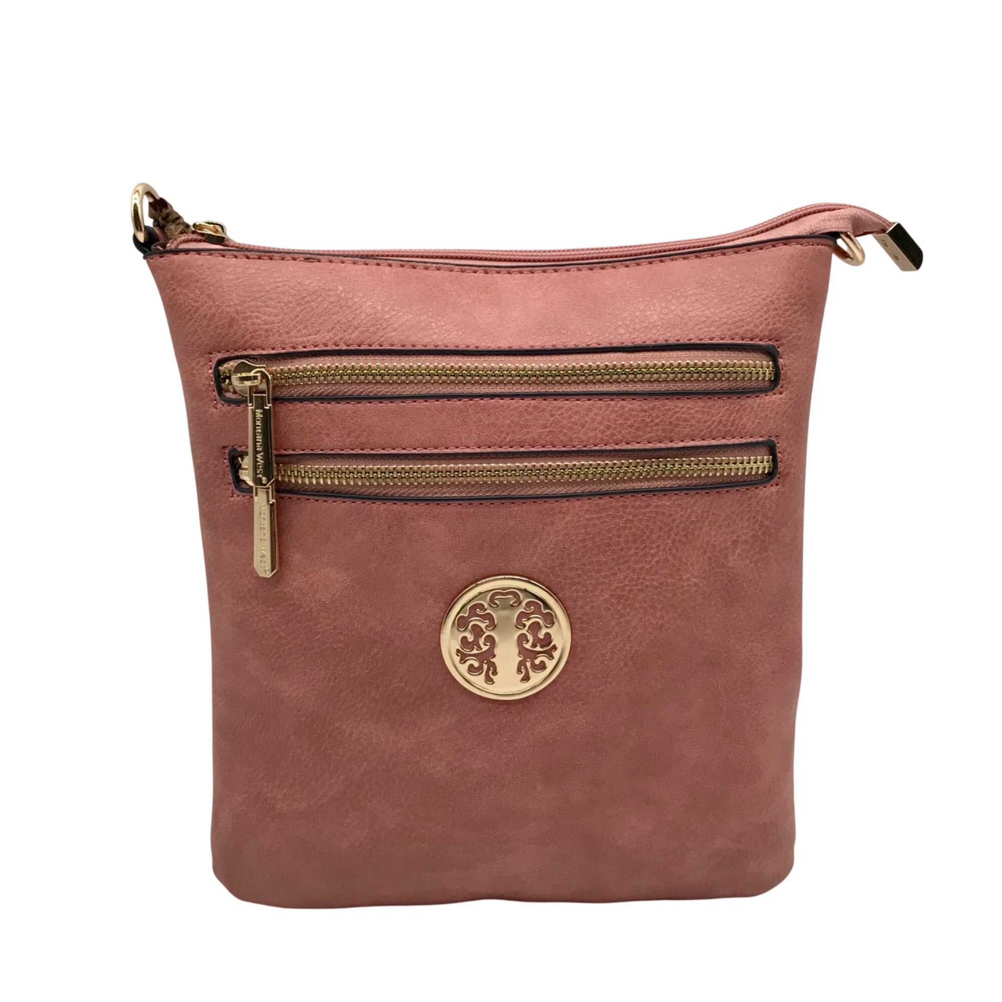 Montana West Dusty Rose Multi-Pocket Crossbody Bag