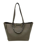 Michael Kors Grey Saffaino Leather Harper Chain Tote Bag