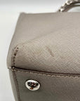 Michael Kors Grey Saffaino Leather Harper Chain Tote Bag