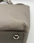 Michael Kors Grey Saffaino Leather Harper Chain Tote Bag
