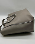 Michael Kors Grey Saffaino Leather Harper Chain Tote Bag