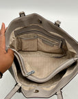 Michael Kors Grey Saffaino Leather Harper Chain Tote Bag