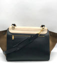 Celine Beige & Black Calfskin Trapeze Convertible Satchel