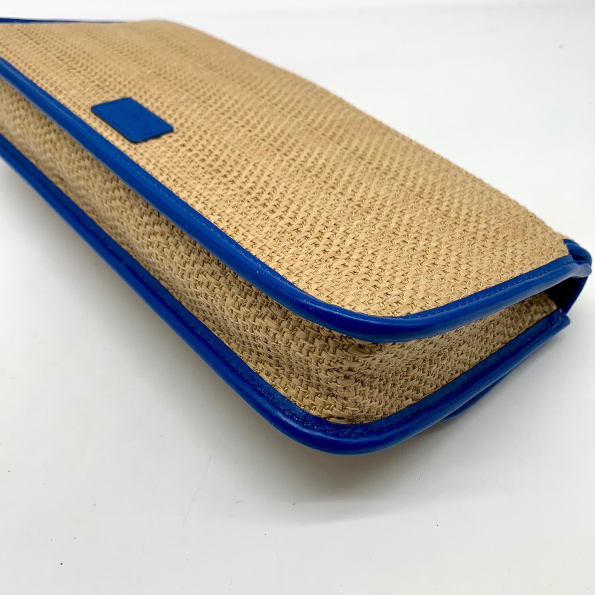 Cole Haan Bedford Khaki &amp; Empire Blue Woven Izzie Clutch