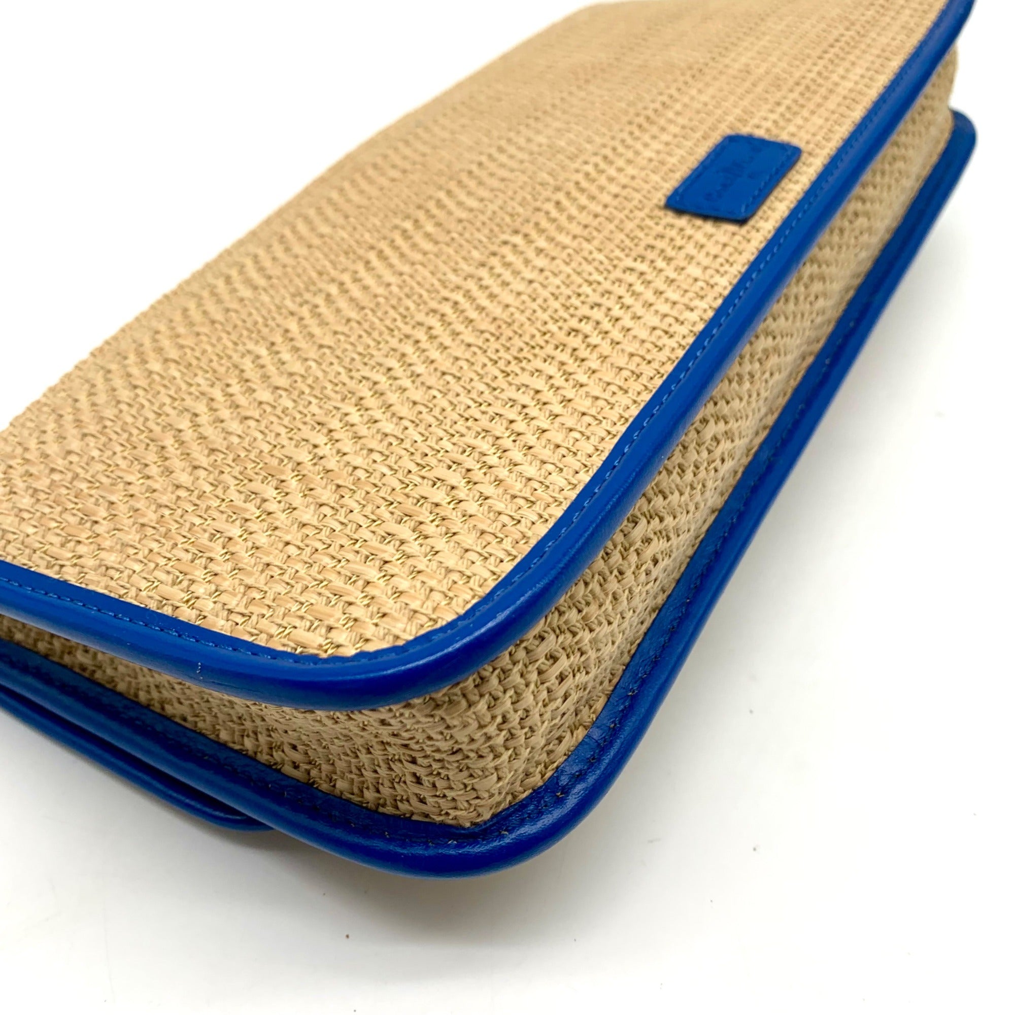 Cole Haan Bedford Khaki &amp; Empire Blue Woven Izzie Clutch