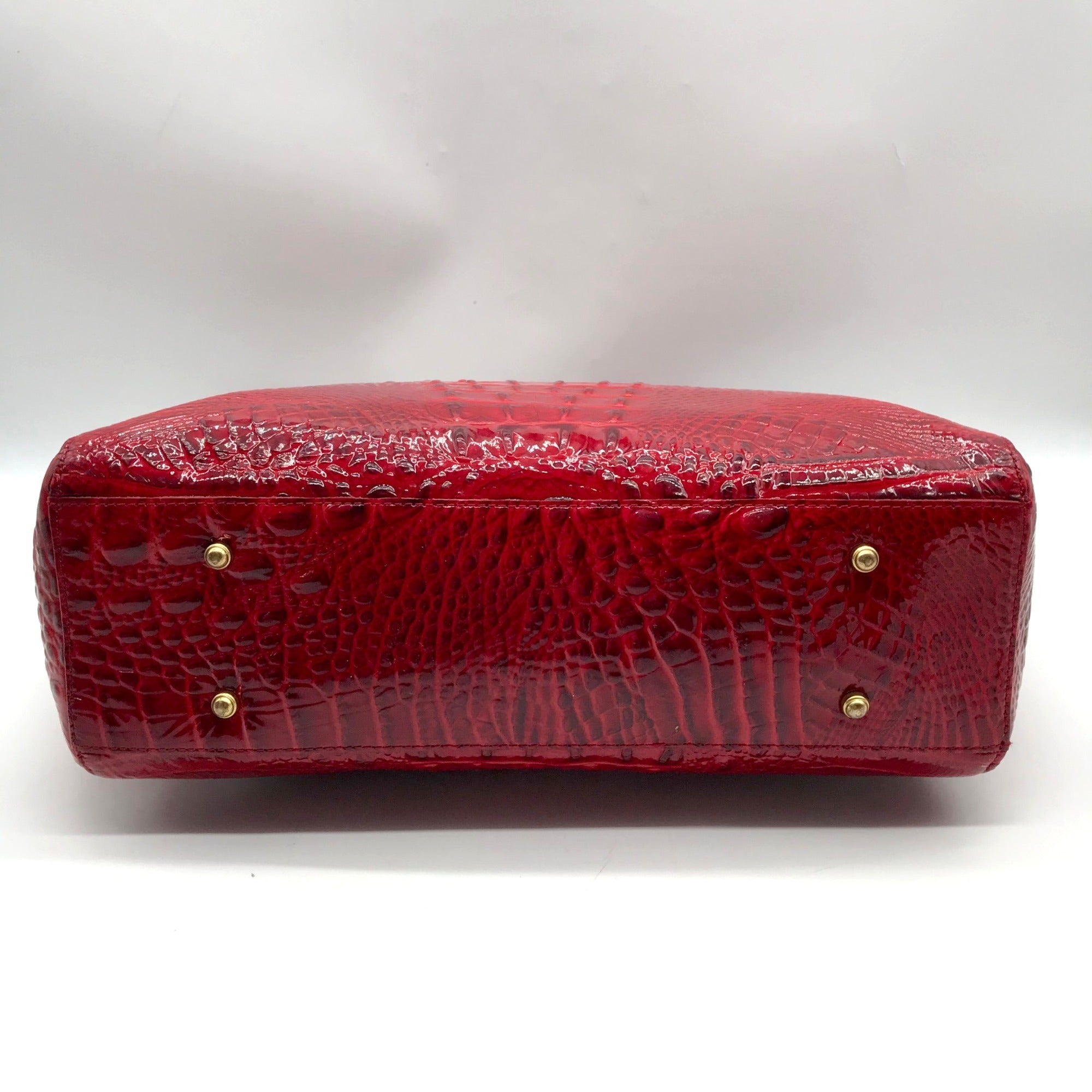 Brahmin Regal Red Mebourne Croc Embossed Asher Tote