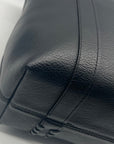 Style & Co Black Black Faux Leather Whip-Stitch Medium Tote Bag