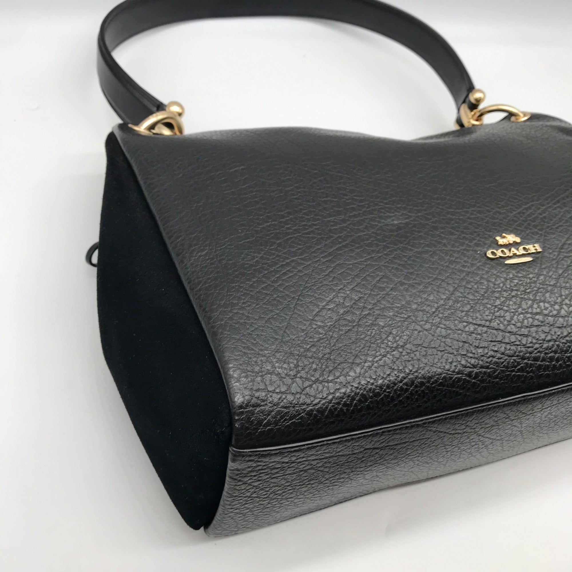 Coach Black Pebbled Leather Mia Shoulder Bag F76921
