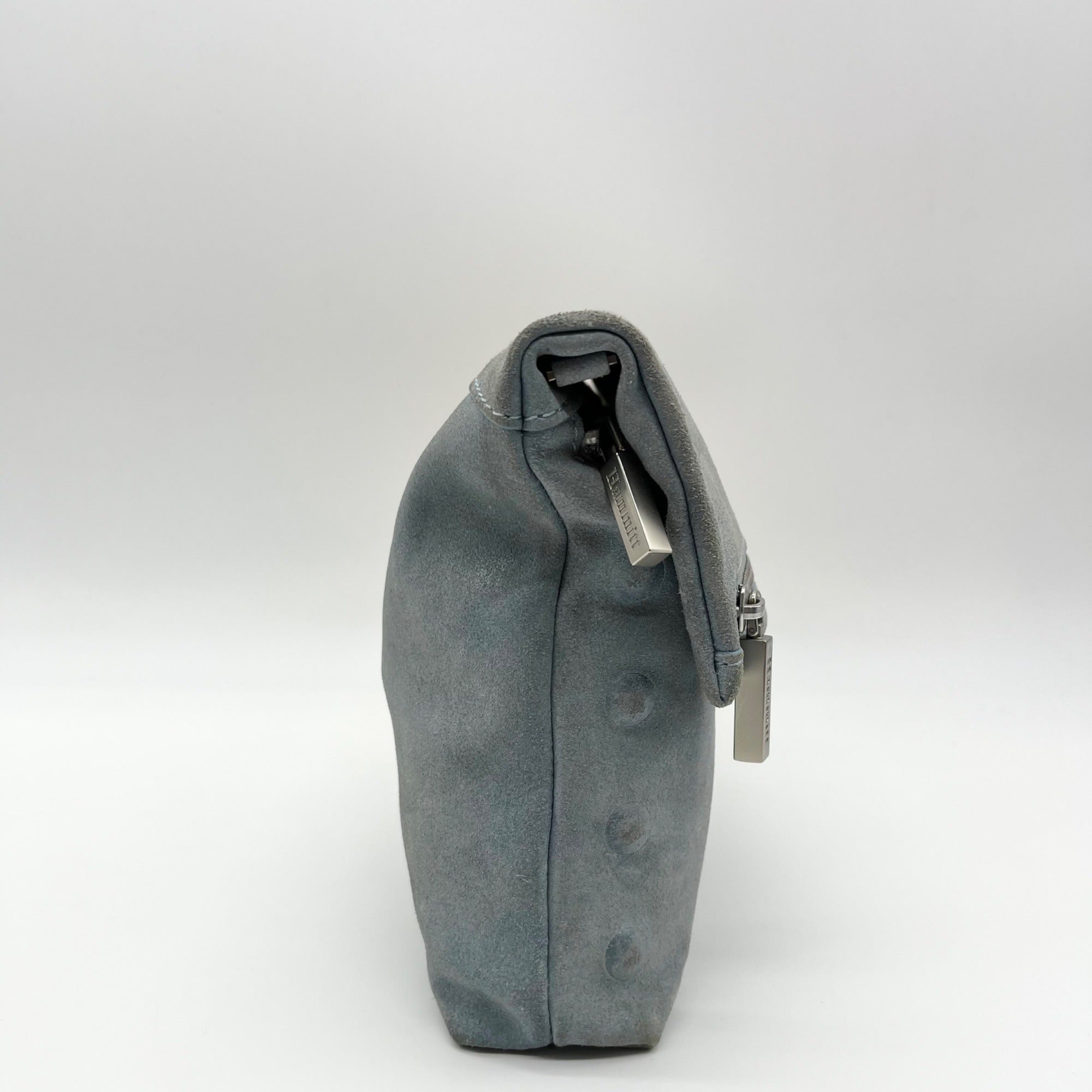 Hammitt Baby Blue Suede Fold Over Medium VIP Crossbody Bag
