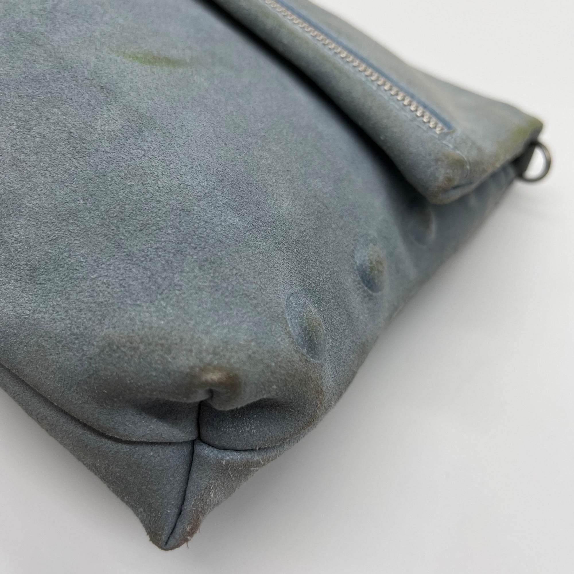 Hammitt Baby Blue Suede Fold Over Medium VIP Crossbody Bag