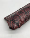 Kotur Pink And Black Snakeskin Clutch