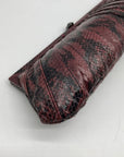 Kotur Pink And Black Snakeskin Clutch