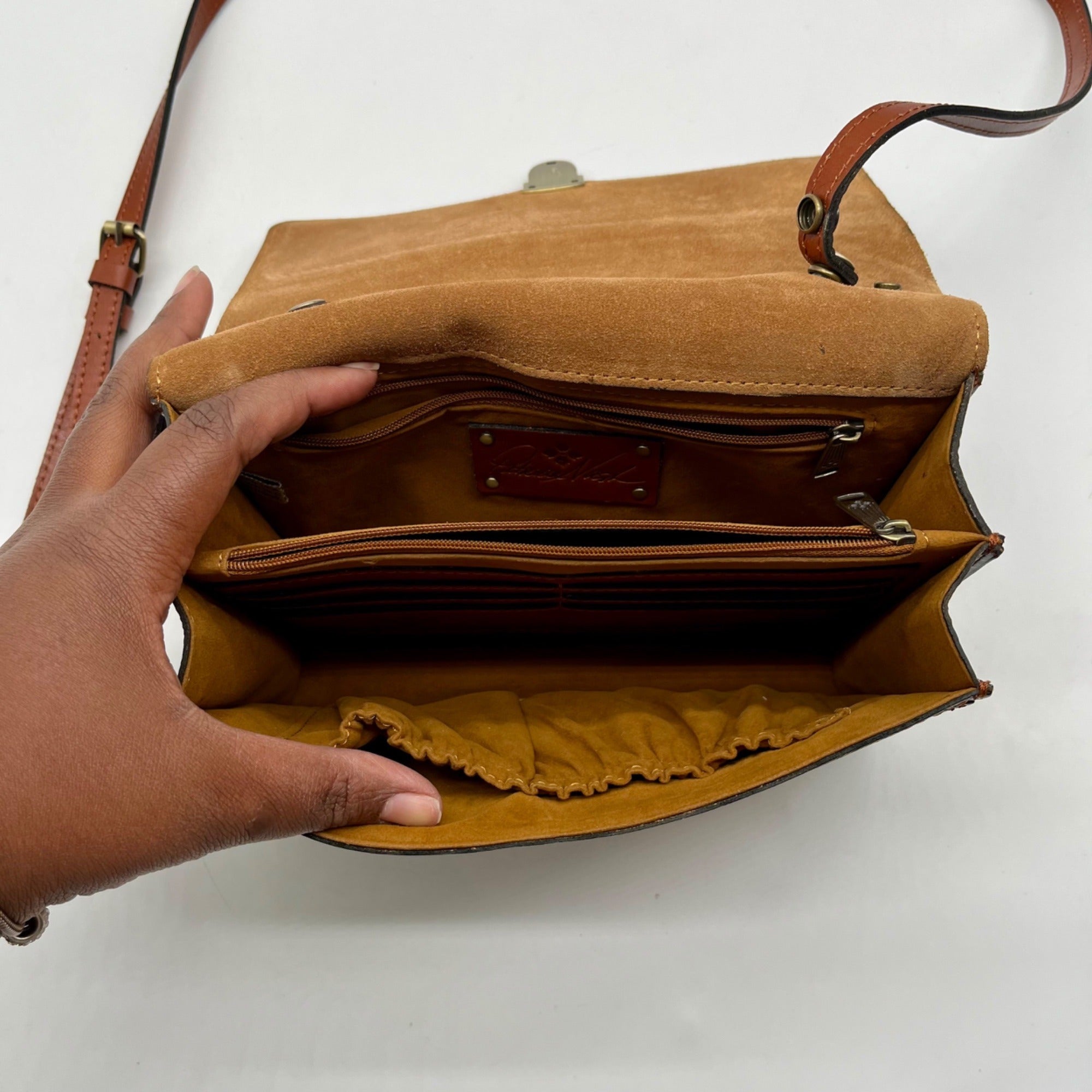 Patricia Nash Brown Lanza Crossbody Bag