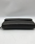 Gucci Dark Brown Leather Long Tri-Fold Wallet
