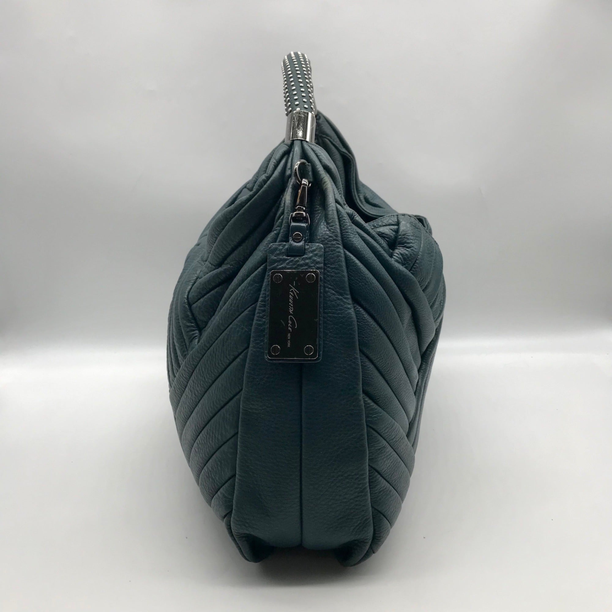 Kenneth Cole Blue Quilted Leather Hobo Bag